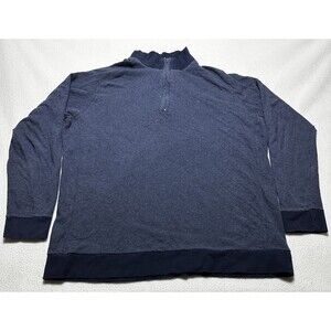 Criquet 1/4 Zip Pullover Mens Large Navy Golf Mock Neck Cotton Used